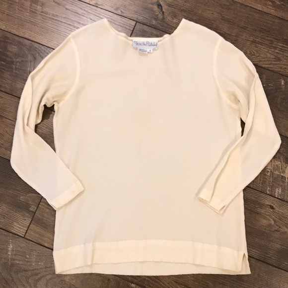 Diane Von Furstenberg Tops - Vintage DVF Silk Cream Shirt